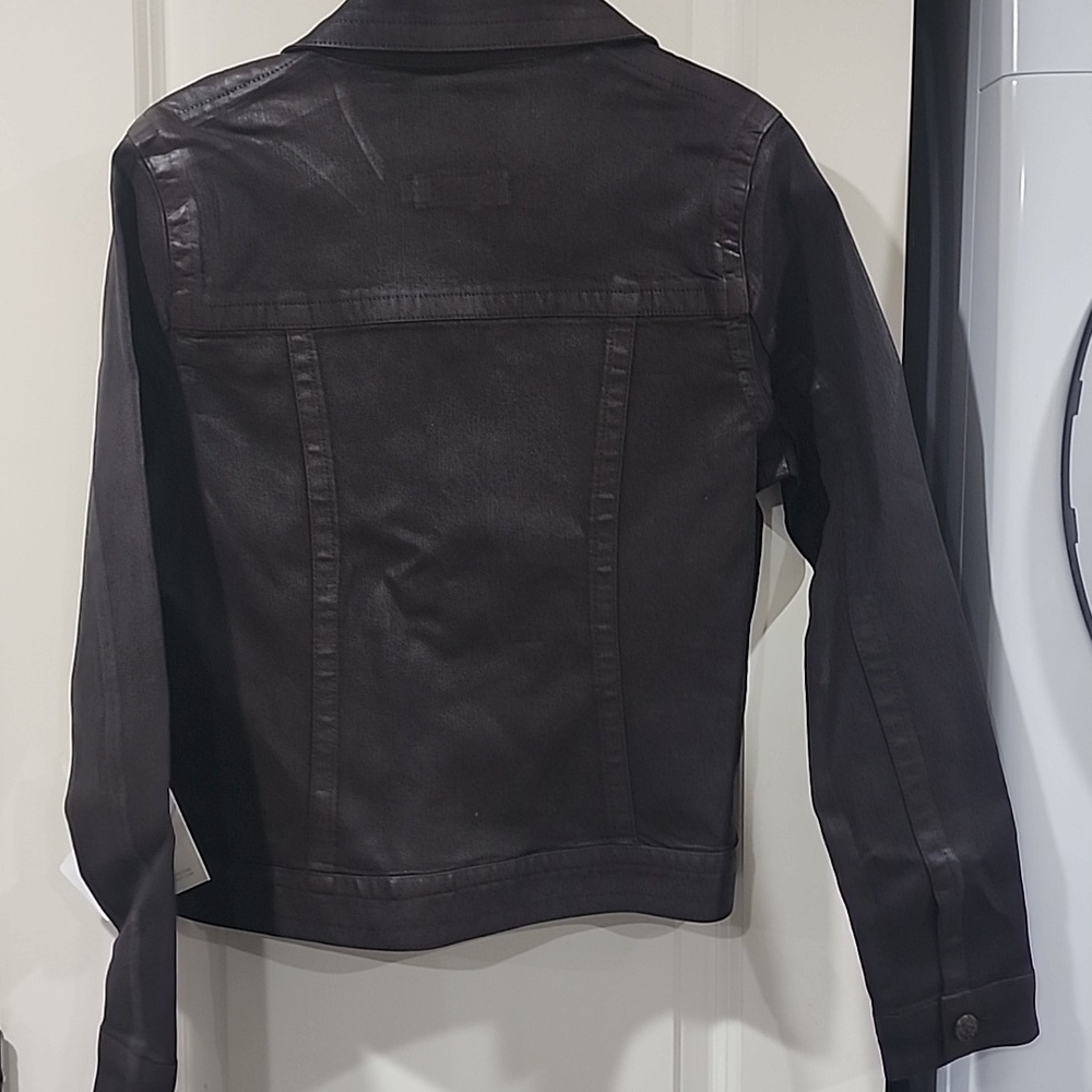 MIRACLEBODY by Miraclesuit Women's Mahogany Coated Denim Jacket Sz S NWT $156 - Picture 5 of 5